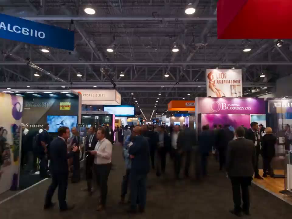 Show floor at a Las Vegas convention center, photographed during exhibitor coverage by Cross X Agency