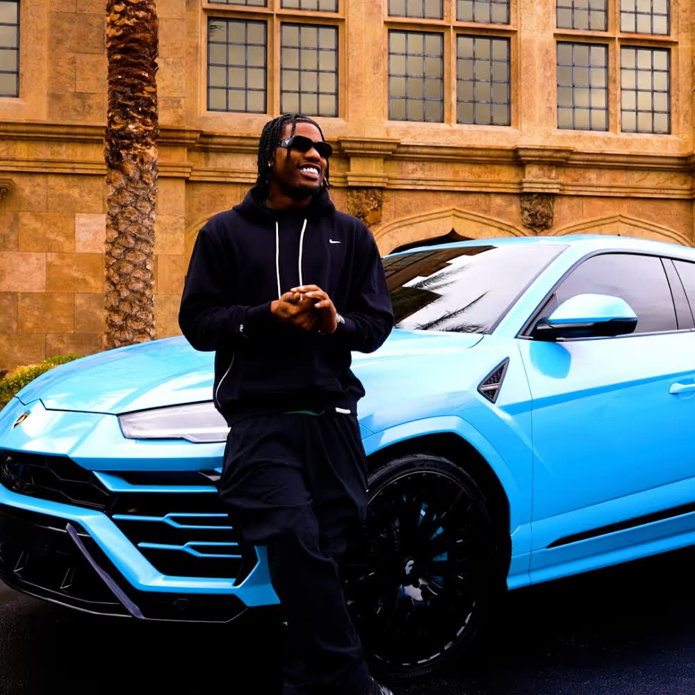 Blue luxury SUV custom wrap